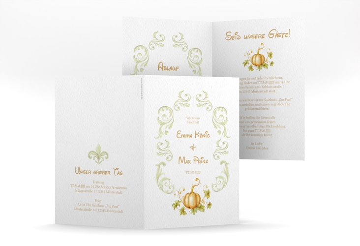 Einladungskarte Hochzeit Märchenhaft A6 Klappkarte hoch