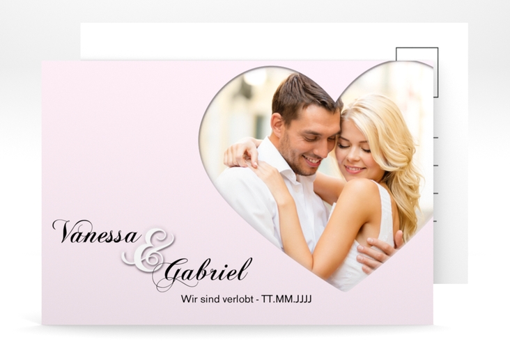 Verlobungskarte Hochzeit Sweetheart A6 Postkarte rosa