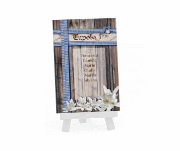 Klick: Details zu Segnaposti matrimonio collezione Monaco anzeigen Segnaposti matrimonio collezione Monaco Tischaufsteller blu