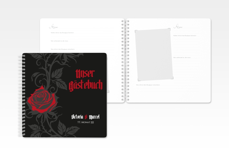 Gästebuch Hochzeit Red Rose Ringbindung