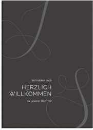 Willkommensschild Leinwand Eheschließung 50 x 70 cm Leinwand schwarz