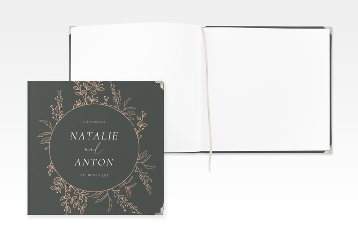 Gästebuch Selection Hochzeit Herbs Leinen-Hardcover gruen
