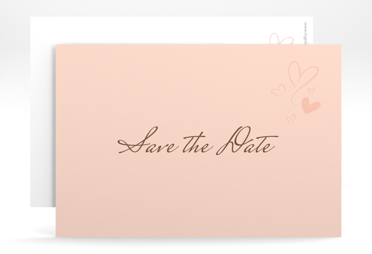 Save the Date-Karte Purity A6 Karte quer apricot hochglanz