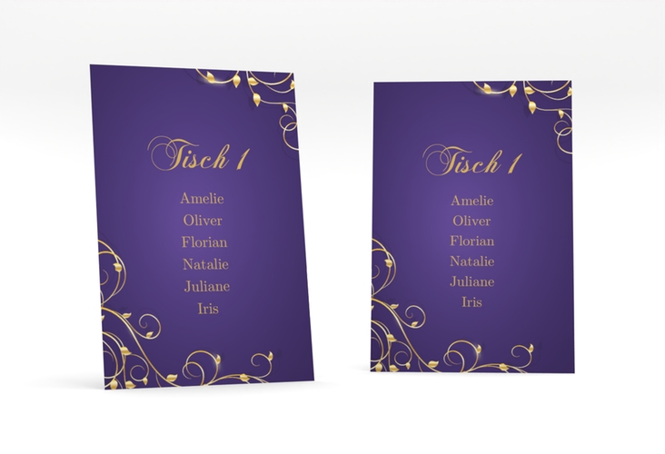 Tischaufsteller Hochzeit Eternity Tischaufsteller lila hochglanz