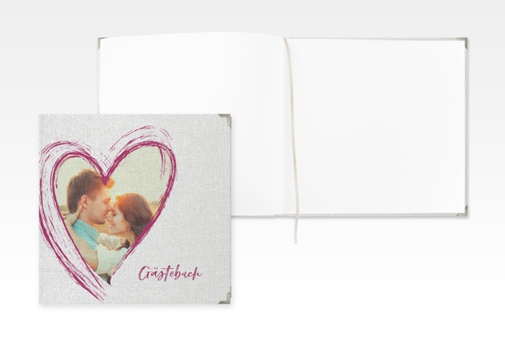 Gästebuch Selection Hochzeit Liebe Leinen-Hardcover pink