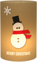 Windlicht Weihnachten "Snowman"