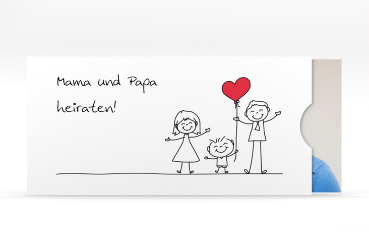 Hochzeitseinladung Family Einsteckkarte weiss