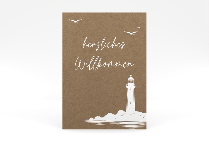 Willkommensschild Poster Leuchtturm 50 x 70 cm Poster Kraftpapier