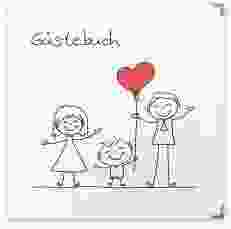 Gästebuch Selection Hochzeit "Family" Leinen-Hardcover weiss