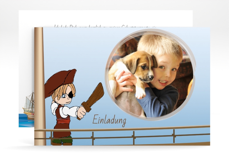 Einladungskarte Kindergeburtstag Sebastian A6 Karte quer