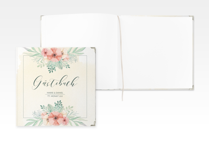 Gästebuch Selection Hochzeit Surfinia Leinen-Hardcover apricot