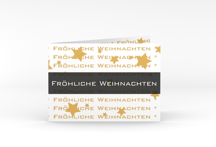 Geschäftliche Weihnachtskarte Goldstern A6 Klappkarte quer