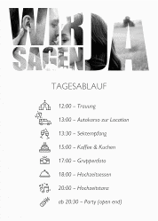 Tagesablauf Poster Hochzeit Letters 50 x 70 cm Poster weiss