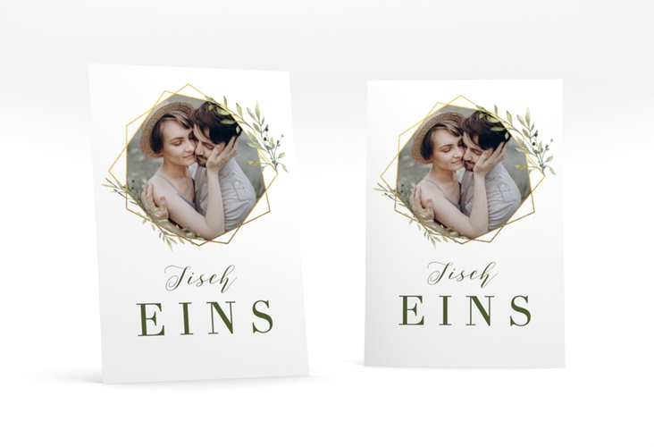 Tischnummer Hochzeit Acacia Tischaufsteller weiss