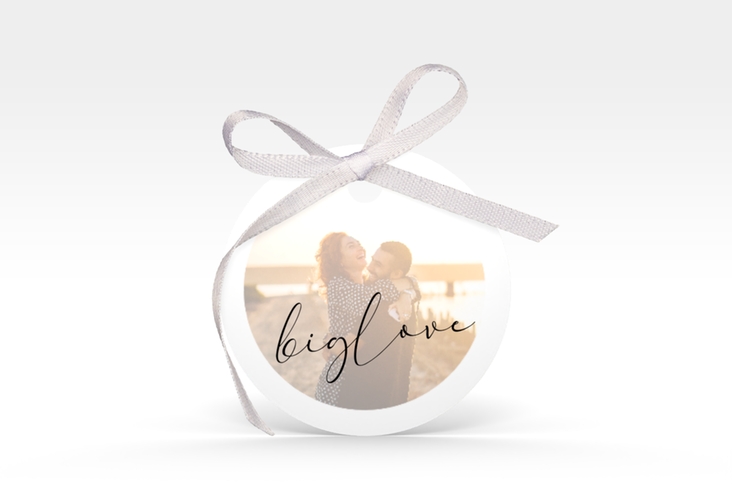 Geschenkanhänger Hochzeit Lucent Geschenkanhänger, rund weiss hochglanz