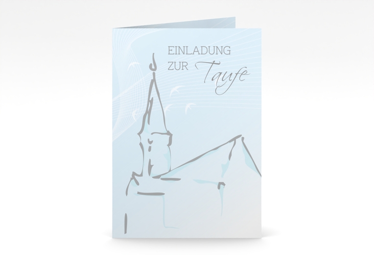 Taufeinladung Church A6 Klappkarte hoch