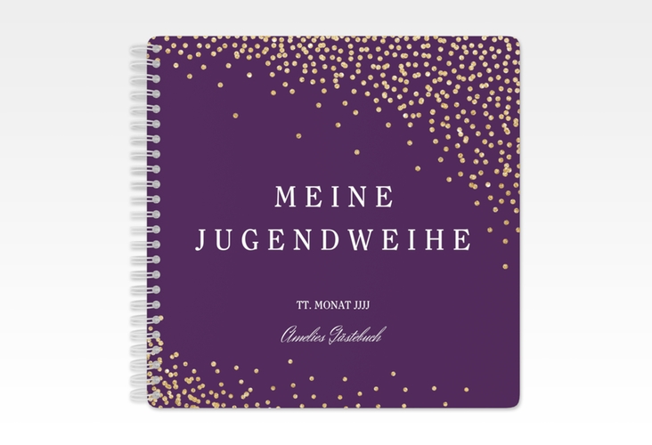 Gästebuch Jugendweihe Glossa Ringbindung lila
