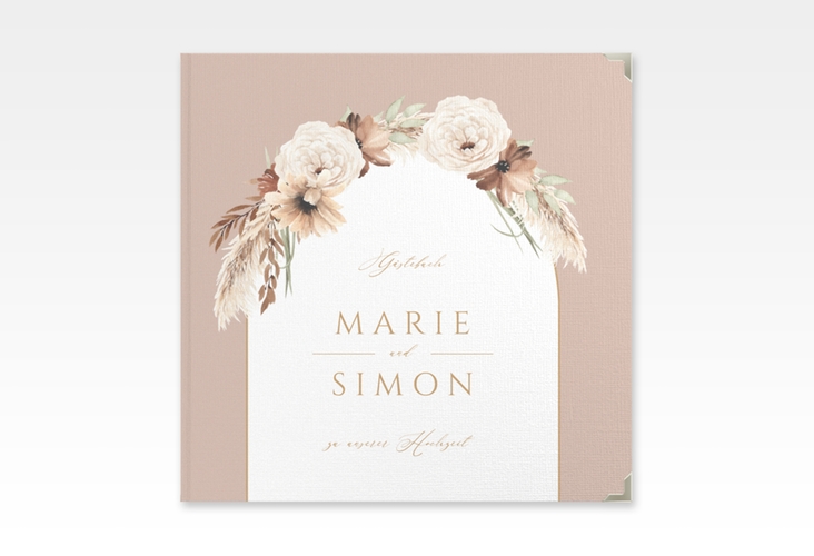 Gästebuch Selection Hochzeit Blumenbogen Leinen-Hardcover rosa