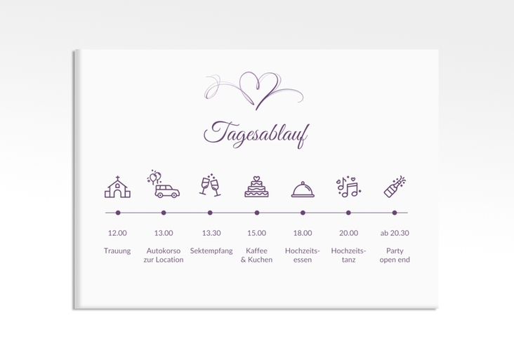 Tagesablauf Leinwand Hochzeit Envie 70 x 50 cm Leinwand