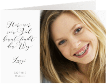 Einladung Jugendweihe Pureness A6 Klappkarte quer weiss