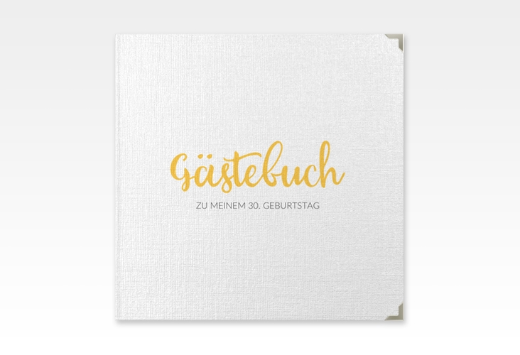 Gästebuch Selection Geburtstag Handwriting Leinen-Hardcover gelb