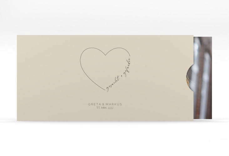 Hochzeitseinladung Lebenstraum Einsteckkarte beige