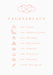 Klick: Details zu Tagesablauf Poster Hochzeit "Infinity" anzeigen Tagesablauf Poster Hochzeit Infinity 50 x 70 cm Poster apricot