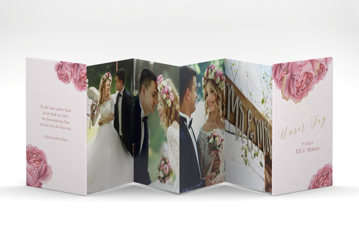 Foto-Leporello Hochzeit Cherie Leporello rosa