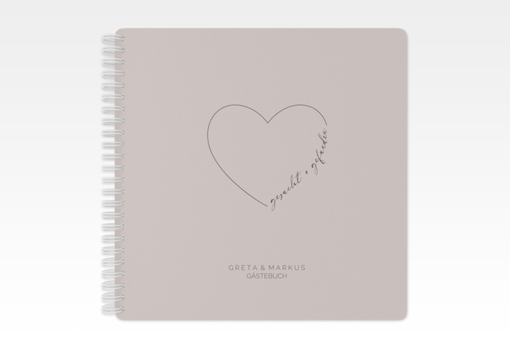 Gästebuch Hochzeit Lebenstraum Ringbindung grau