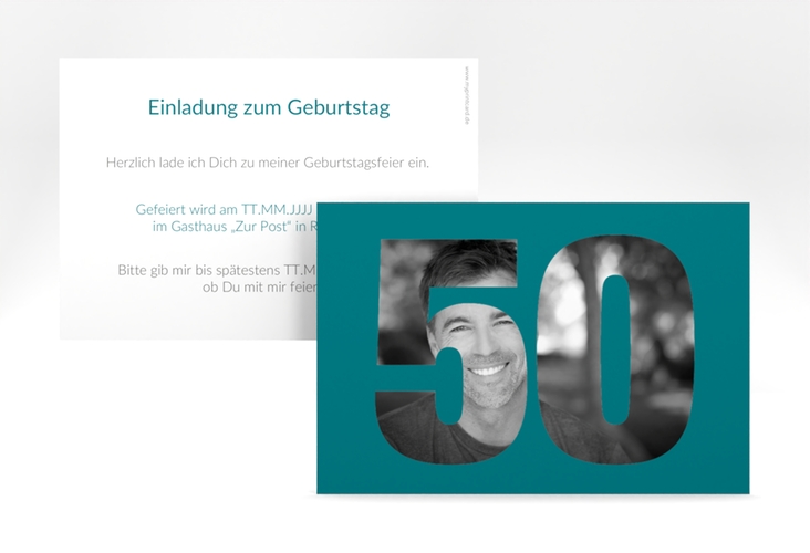 Einladung 50. Geburtstag Numbers A6 Karte quer