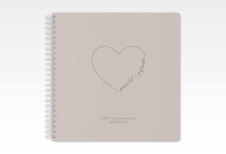Gästebuch Hochzeit Lebenstraum Ringbindung grau
