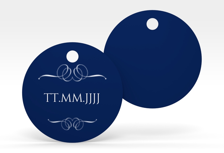 Geschenkanhänger Hochzeit Elegancy Geschenkanhänger, rund blau