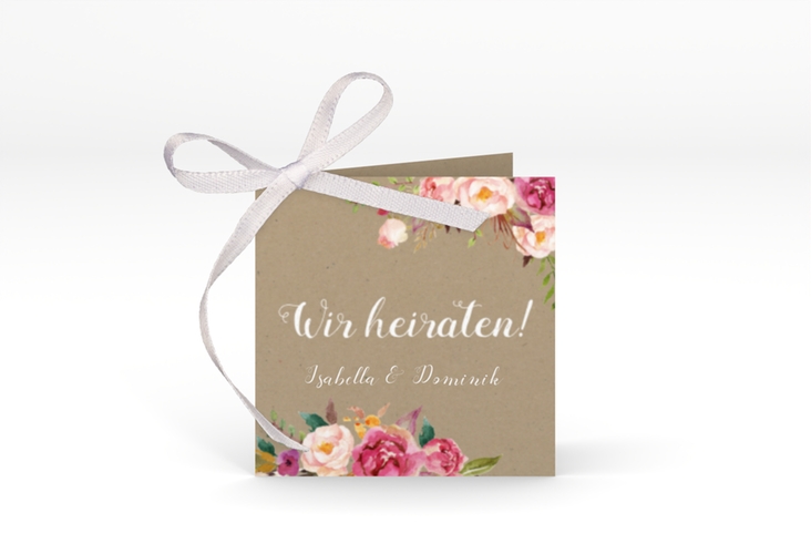 Geschenkanhänger Hochzeit Flowers Geschenkanhänger 10er Set Kraftpapier mit bunten Aquarell-Blumen