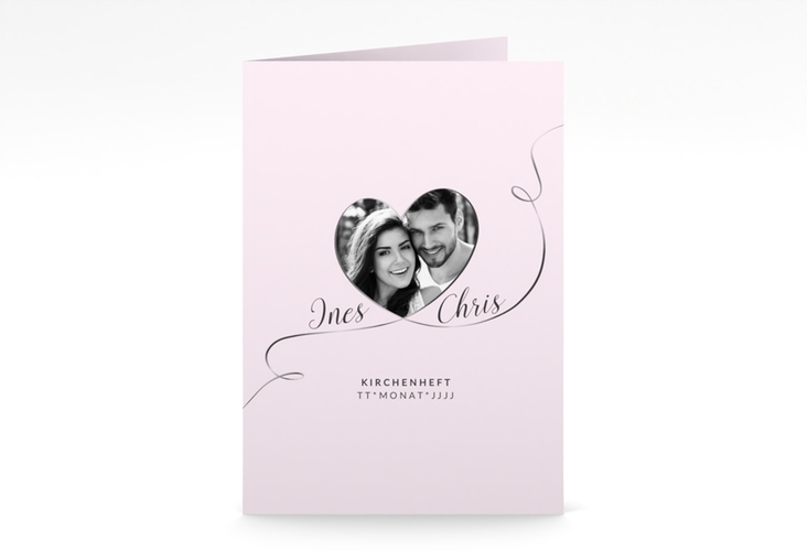 Kirchenheft Hochzeit Dolce A5 Klappkarte hoch rosa