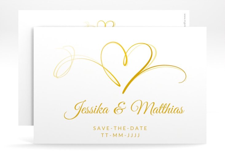 Save the Date-Karte Envie A6 Karte quer gold