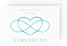 Klick: Details zu Verlobungskarte Hochzeit "Infinity" anzeigen Verlobungskarte Hochzeit Infinity A6 Postkarte tuerkis