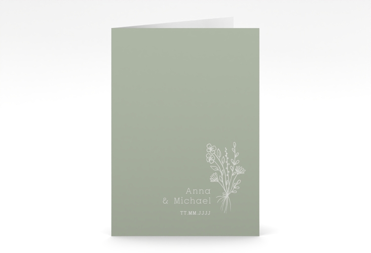 Einladungskarte Hochzeit Zarte Wildblumen A6 Klappkarte hoch