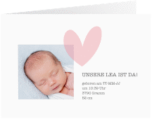 Geburtskarte Virgin A6 Klappkarte quer rosa