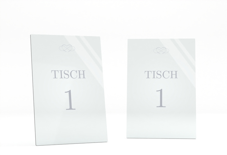 Tischnummer Acryl Hochzeit Infinity Tischaufsteller Acryl grau