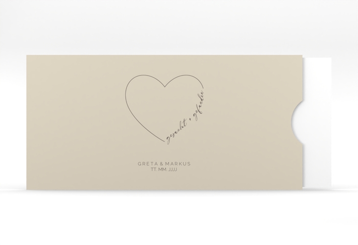 Hochzeitseinladung Lebenstraum Einsteckkarte beige