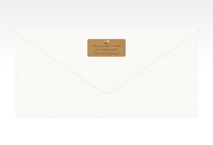 Absenderetikett Hochzeit Flowerbunch 45,7 x 21,2 mm Kraftpapier