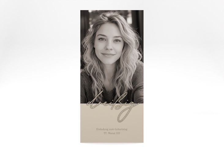 Einladung 30. Geburtstag Lebensalter lange Karte hoch