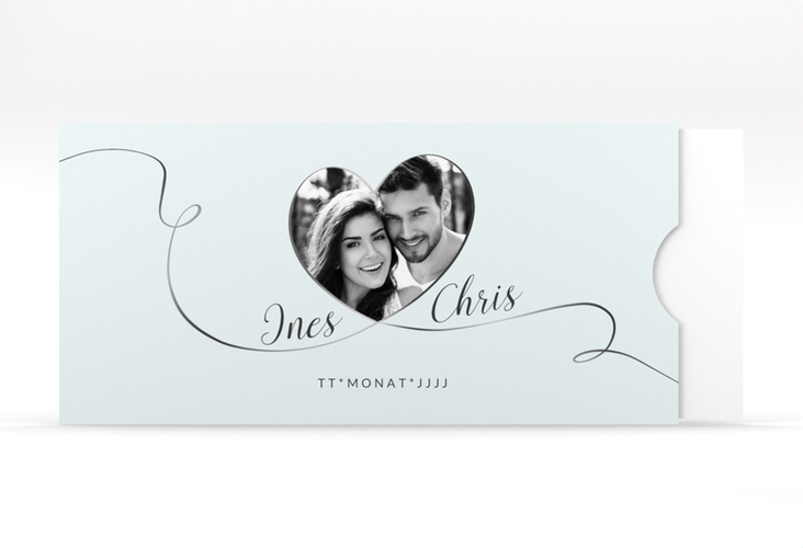 Hochzeitseinladung Dolce Einsteckkarte tuerkis hochglanz