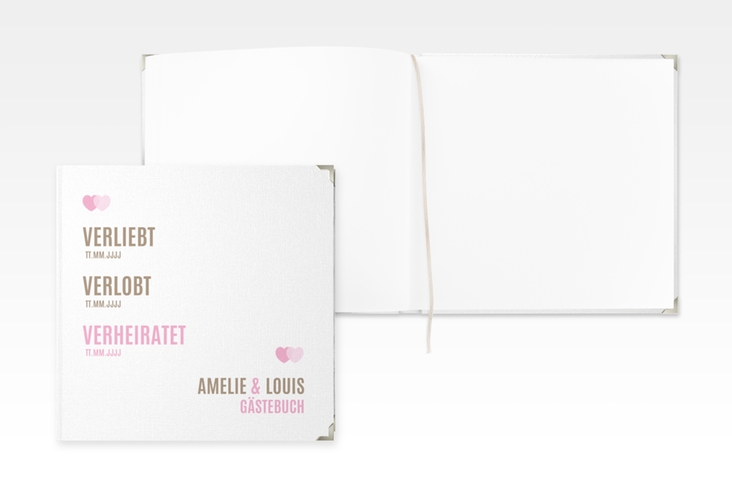 Gästebuch Selection Hochzeit Couple Leinen-Hardcover rosa