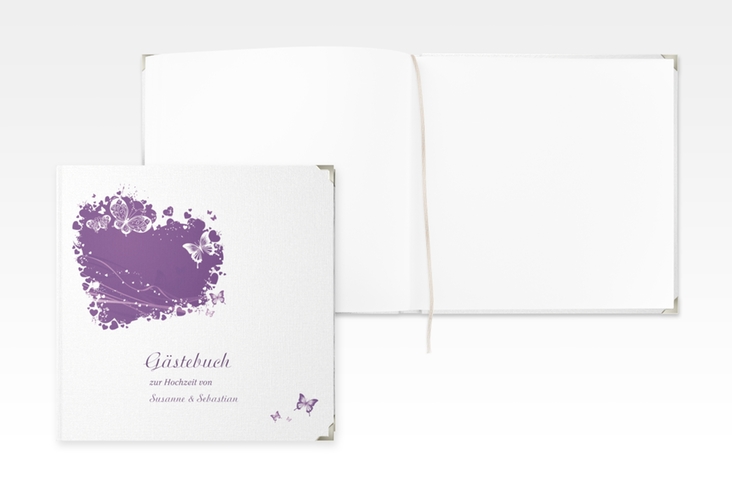 Gästebuch Selection Hochzeit Mailand Leinen-Hardcover lila