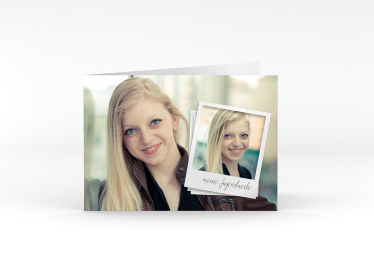 Einladung Jugendweihe Arise A6 Klappkarte quer weiss
