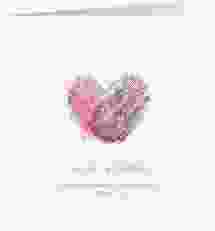 Hochzeitseinladung Fingerprint quadr. Klappkarte pink schlicht mit Fingerabdruck-Motiv