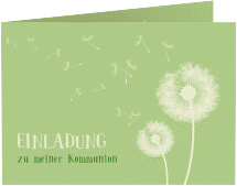 Klick: Details zu Einladungskarte Kommunion "Dandelion" anzeigen Einladungskarte Kommunion Dandelion
