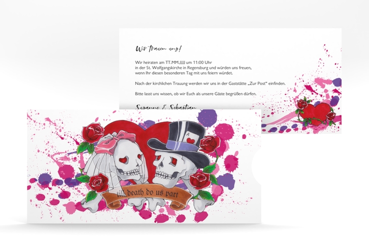 Einladungskarte Hochzeit Palermo Einsteckkarte weiss hochglanz