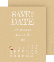 Klick: Details zu Save the Date-Kalenderblatt "Rise" anzeigen Save the Date-Kalenderblatt Rise Kalenderblatt-Karte beige